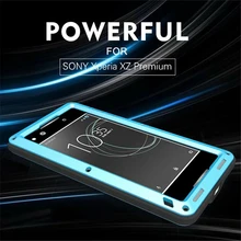 Для Sony Xperia XZ Премиум Любовь Мэй водонепроницаемый противоударный металлическая крышка чехлы для Sony XZ Премиум Закаленное стекло чехол для телефона