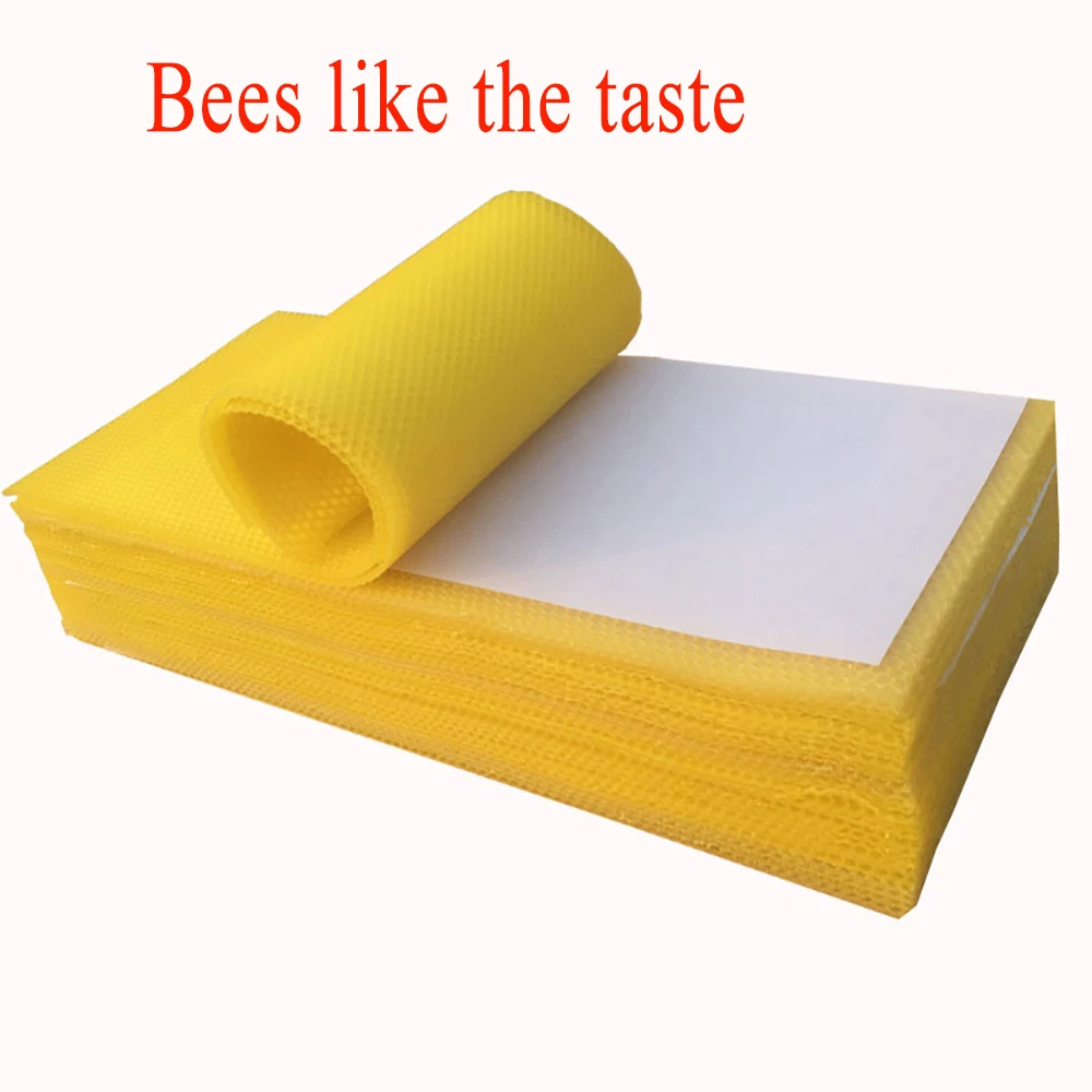 Base de cera de abeja de apicultura, marco de cera de abeja natural pura,  marco de cera de colmena para pulido de pisos de muebles, 10 Uds