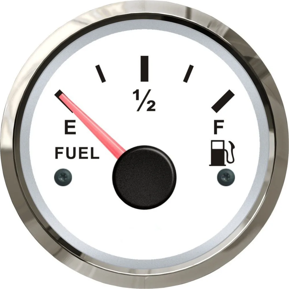 1 шт. 52 мм Указатель уровня топлива измерительные приборы 0-190ohm измеритель уровня топлива 240-33ohm водонепроницаемый топливный бак манометры для Авто Грузовик Лодка автобус - Цвет: 0-190ohm white