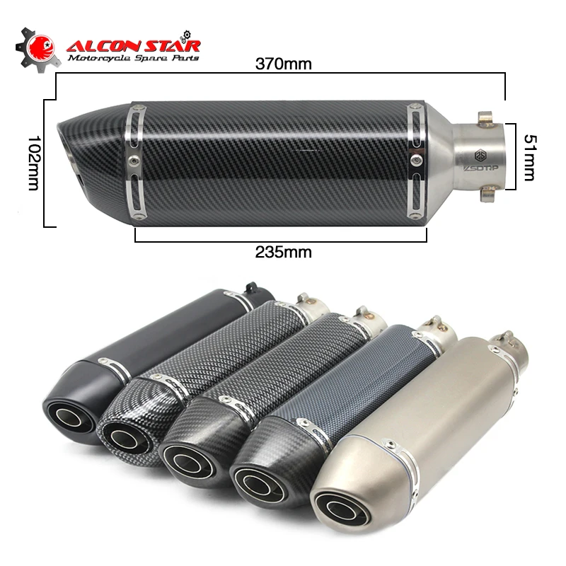 

Alconstar- 51mm Modified Escape Moto Motorcycle Akrapovic Exhaust Muffler Pipe Scooter Dirt Bike TMAX530 500 NINJA GSXR 600 XMAX
