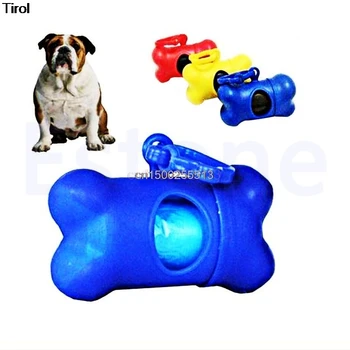 

Dog Bone Shape Dispenser Box Pet Garbage Clean Waste Poo Bag Carrier Holder Case