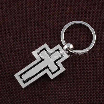 Кристиан металлические вращающиеся крест keychain надписи творческий подарок кулон