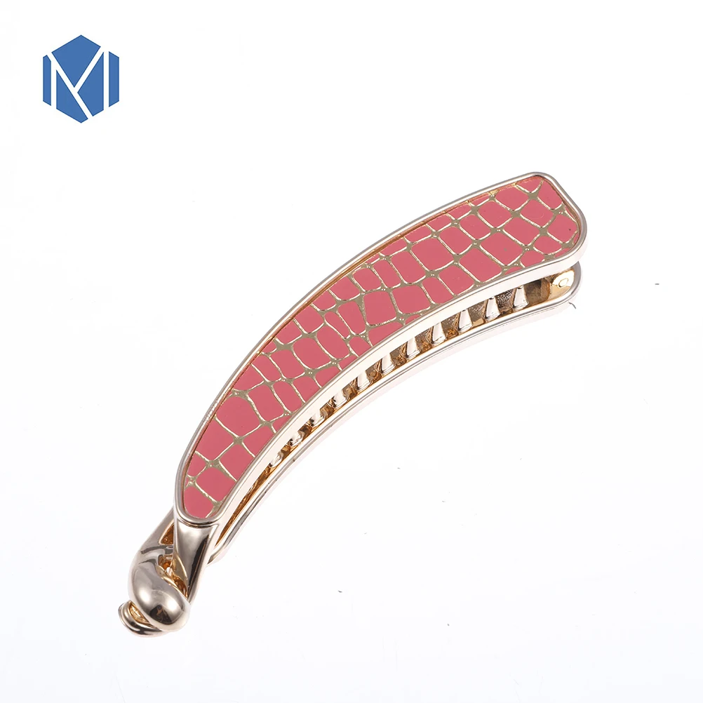 

M MISM New Crocodile Stripe Hair Clip For Women Korean Fashion Banana Prendedor De Cabelo Matel Kawaii Spinki Dla Dziewczynek