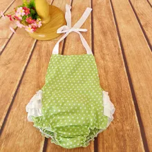 Ruffled Baby Girl Sunsuit Romper Polka Dot Baby Girls Clothing Set Cut Kids Jumpsuit Cotton Chevron Rompers Photo Props 8 Colors