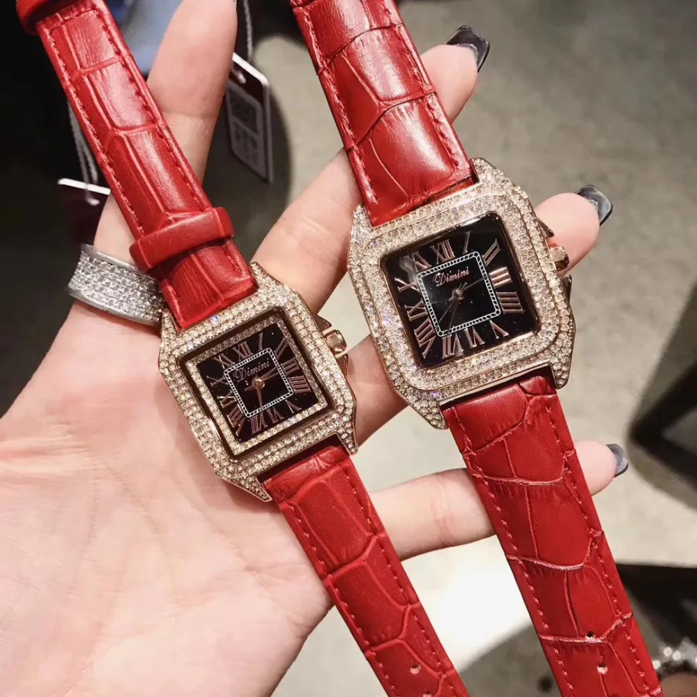 Элегантный Для женщин Роман Количество Кварцевые наручные часы Винтаж настоящие кожаные модные часы сверкающие кристаллы наручные часы