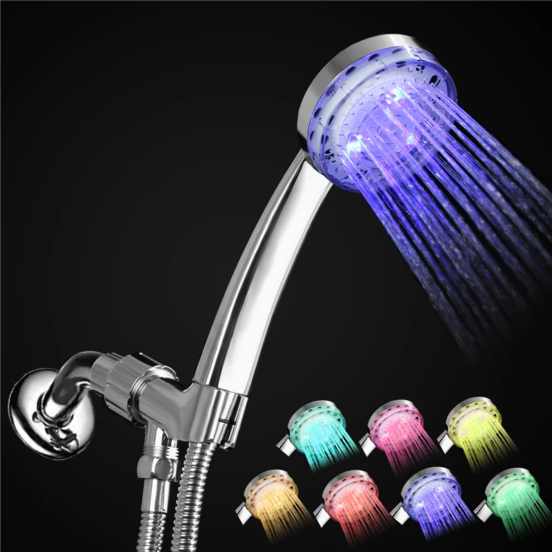 Handheld Shower Head Automatic Changing 7 Color LED Light With