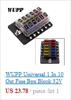 WUPP Car Fuse Box 12 Way 10 Way 8 Way 6 Way M5 Stud independent positive and negative for Auto Car Boat Marine Trike Caravan