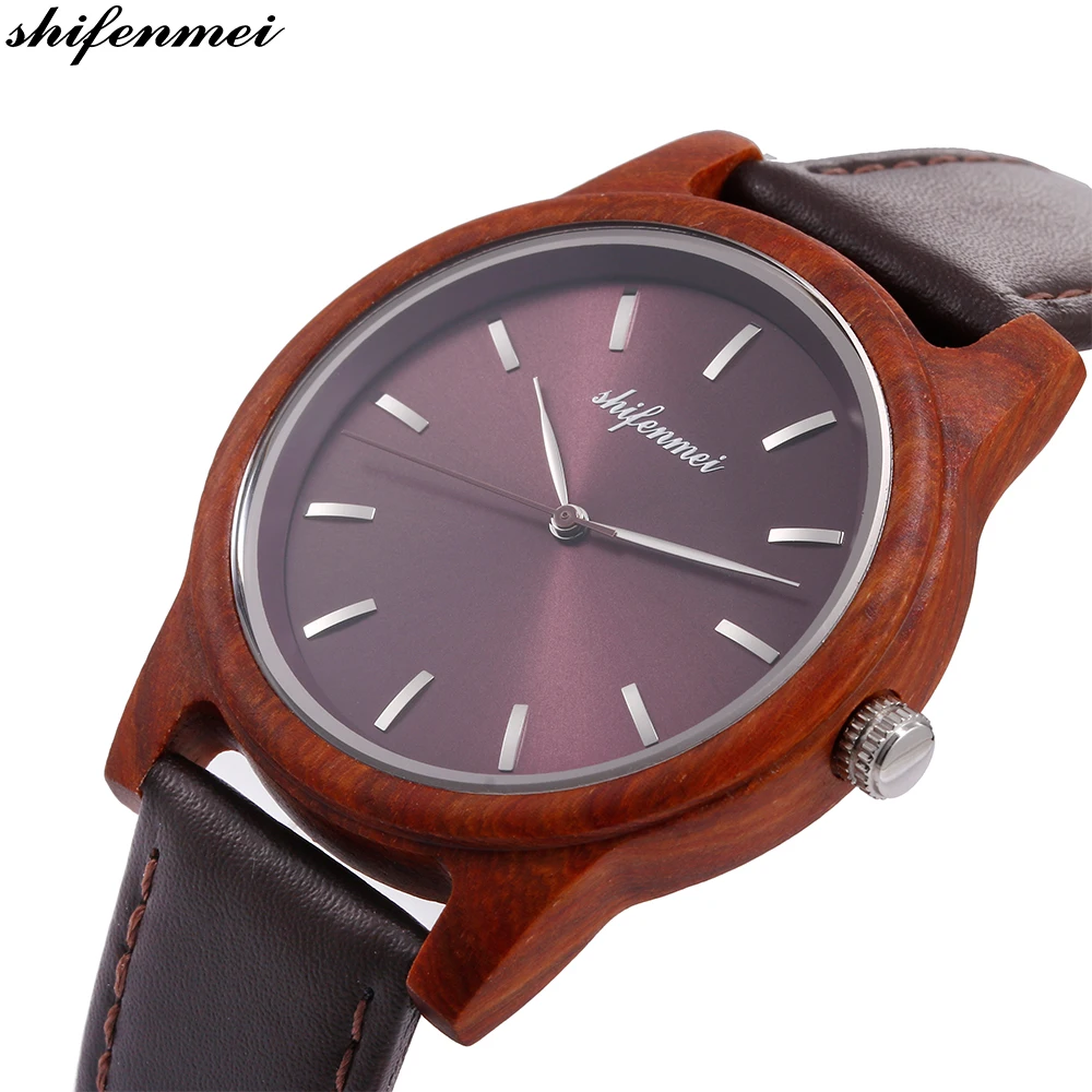 high quality wooden case quartz watch for men unisex fashion wristwatches women ladies casual watches drop shipping genuine leather strap Luminous hands (16)