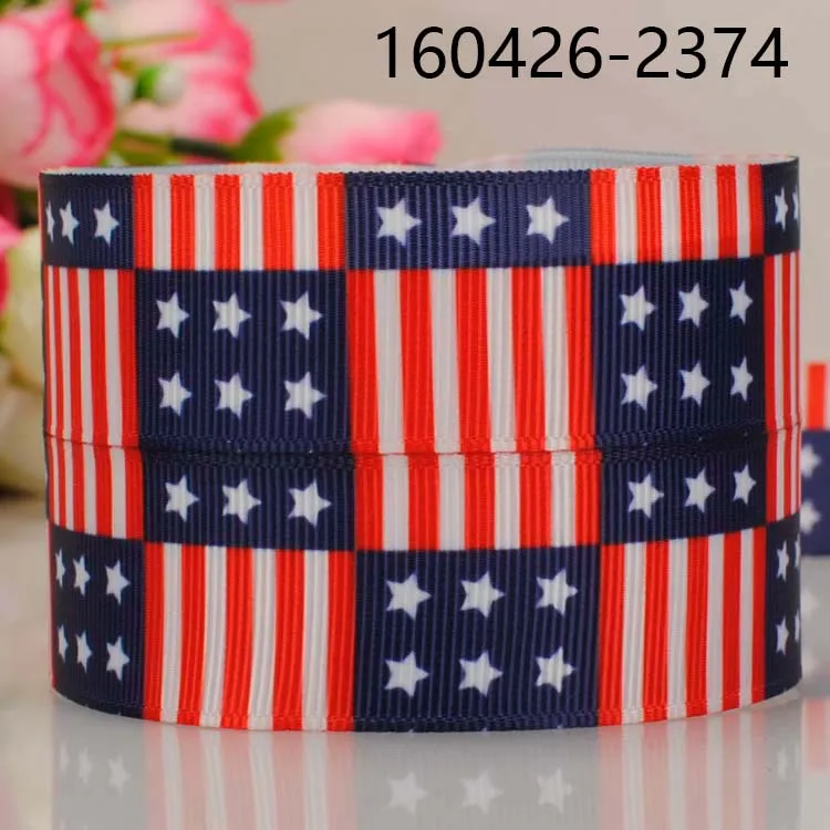 Spedizione Gratuita 50Yards 7/8 "22Mm Usa Flag Pattern Stampato Nastro In Grosgrain Independent Day Hairbow Fai Da Te