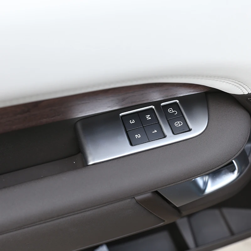 

4pcs/set ABS Chrome Car Child Safety Door Lock Switch Panel Cover Trim For Land Rover Discovery 5 2017 Interior Accessories