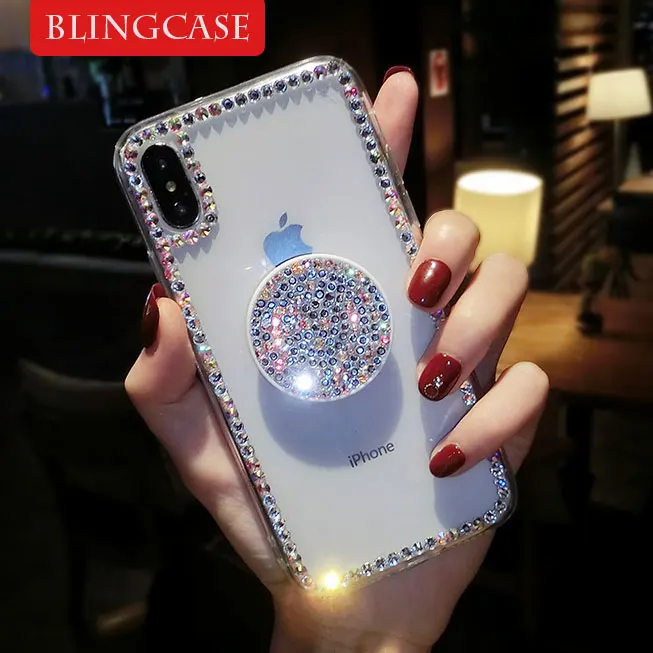

For Samsung Galaxy A3 A5 A7 A8 A8+ A9 A6 Plus 2015 2016 2017 2018 C7 C9 Pro C10 A8 Star Rhinestone Case Expanding Stand Holder