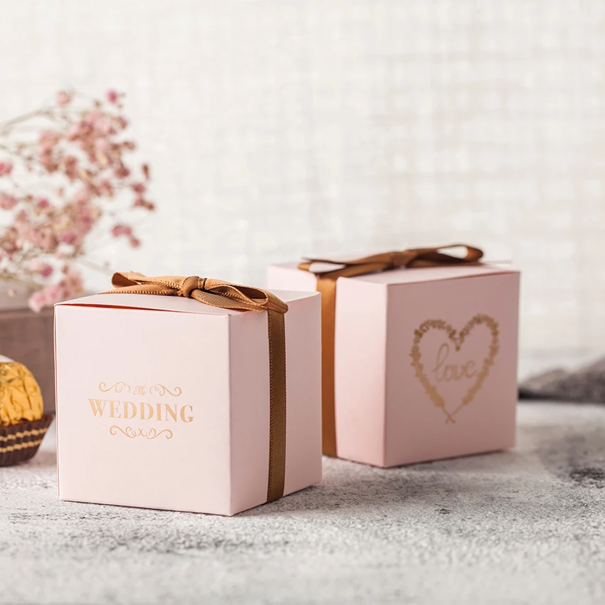 Высокое качество 50 шт. свадебные сувениры и подарки подарочные коробки бумажная коробка для конфет Свадебные подарки для гостей упаковка вечерние украшения