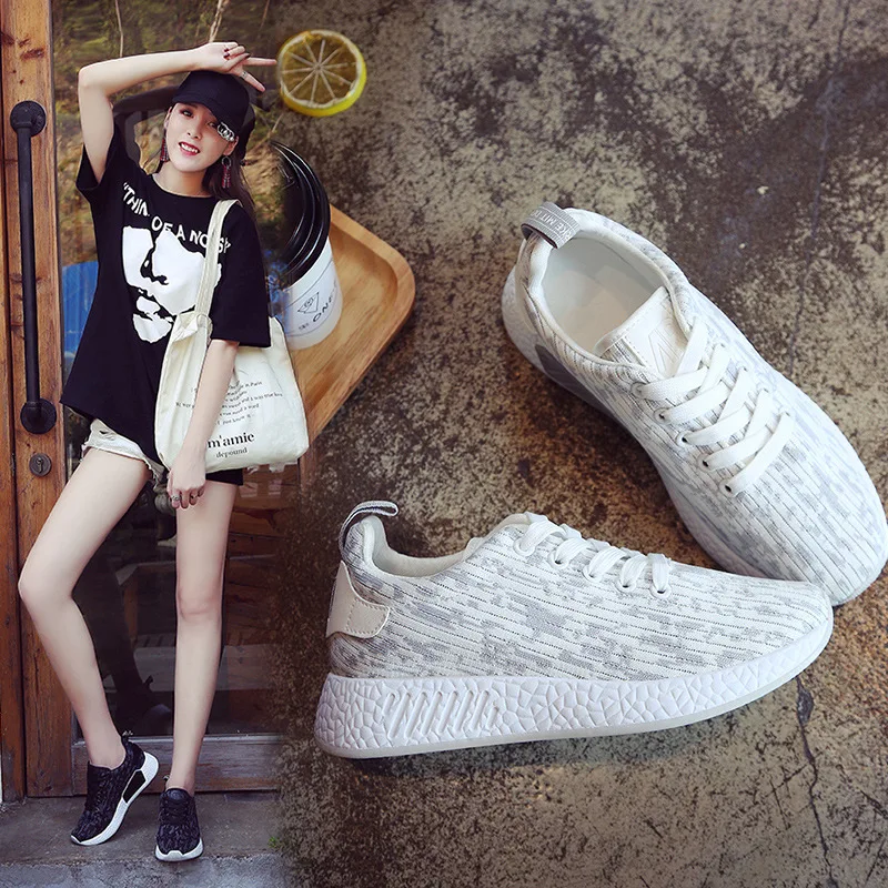 

2018 New Summer Lace Up Student Board Shoes Ladies Casual Shoes Female Sneakers