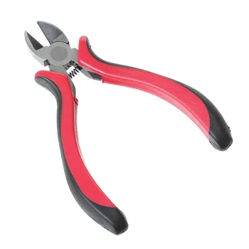 

8SEASONS Stainless Steel Diagonal Cutting Pliers Jewelry Making Hand Tools Black & Red 12cm(4 6/8"),1 Piece (B33705)