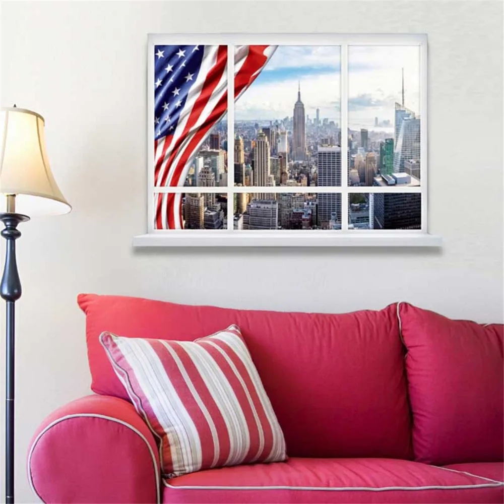 3D наклейки на стену в американском стиле реалистичные для гостиной бар 50*70 см|3d wall