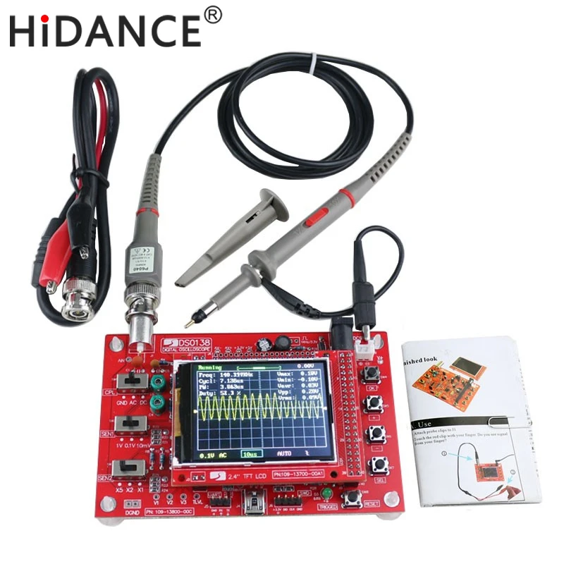 

2.4" TFT Digital Oscilloscope 1Msps Kit Parts for Oscilloscope Making Electronic diagnostic-tool Learning Set DSO138+P6040 Probe