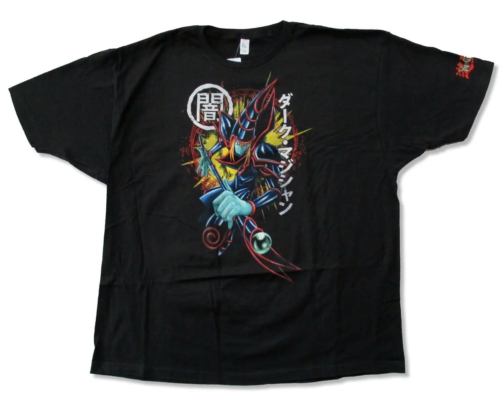 

YU-GI-OH DARK MAGICIAN DISTRESSED BLACK T SHIRT NEW OFFICIAL ADULT MANGA CARD