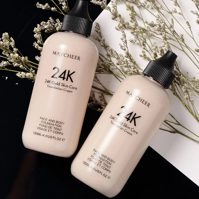 

120ml Face Sun Block Foundation Cream Waterproof Make Up Mineral Liquid Foundation Full Cover Base Concealer Makeup Cosmetics