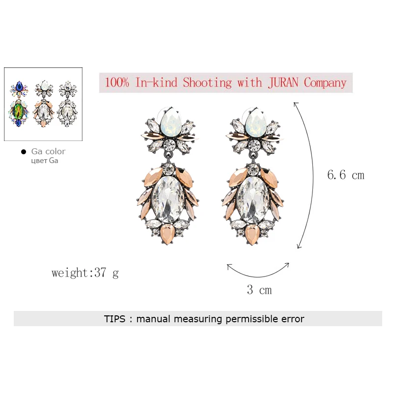 JURAN, Женские Висячие серьги, красочный дизайн большого бренда, Роскошная подвеска Starburst, Кристальные серьги-гвоздики с драгоценными камнями, массивные серьги, ювелирные изделия, подарки