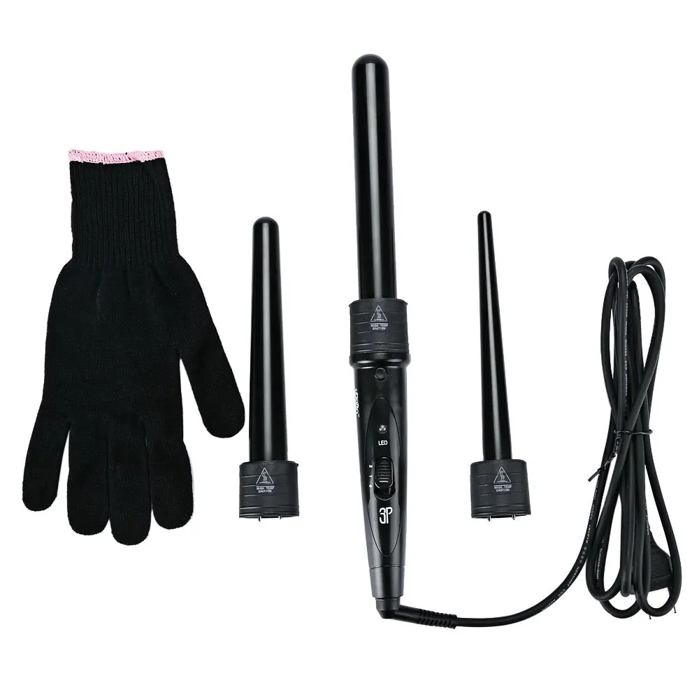 DODO сменный 3 в 1 инструмент для укладки волос щипцы для завивки волос палочка Турмалин Керамические наборы для завивки волос уход за волосами Стайлинг ролик - Цвет: Black EU Plug Curler