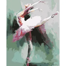 Картина по номерам DIY дропшиппинг 40x50 60x75 см розовая девочка танец балет фигура холст свадебное украшение художественная картина подарок