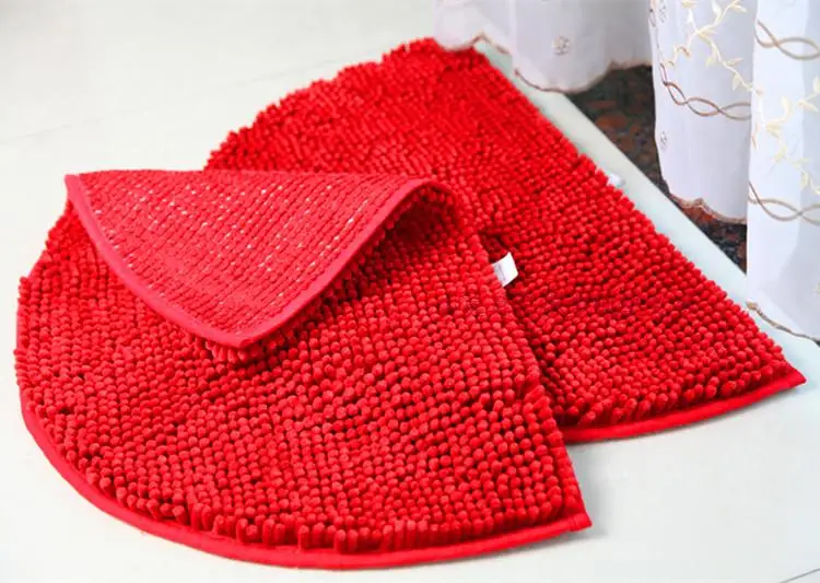 1Pcs Fashion Half Round Shag Microfiber Chenille Non-Slip Floor Mat Bedroom Kitchen Area Rug Carpet Washable Absorbent Bath Mat 1Pcs Fashion Half Round Shag Microfiber Chenille Non-Slip Floor Mat Bedroom Kitchen Area Rug Carpet Washable Absorbent Bath Mat
