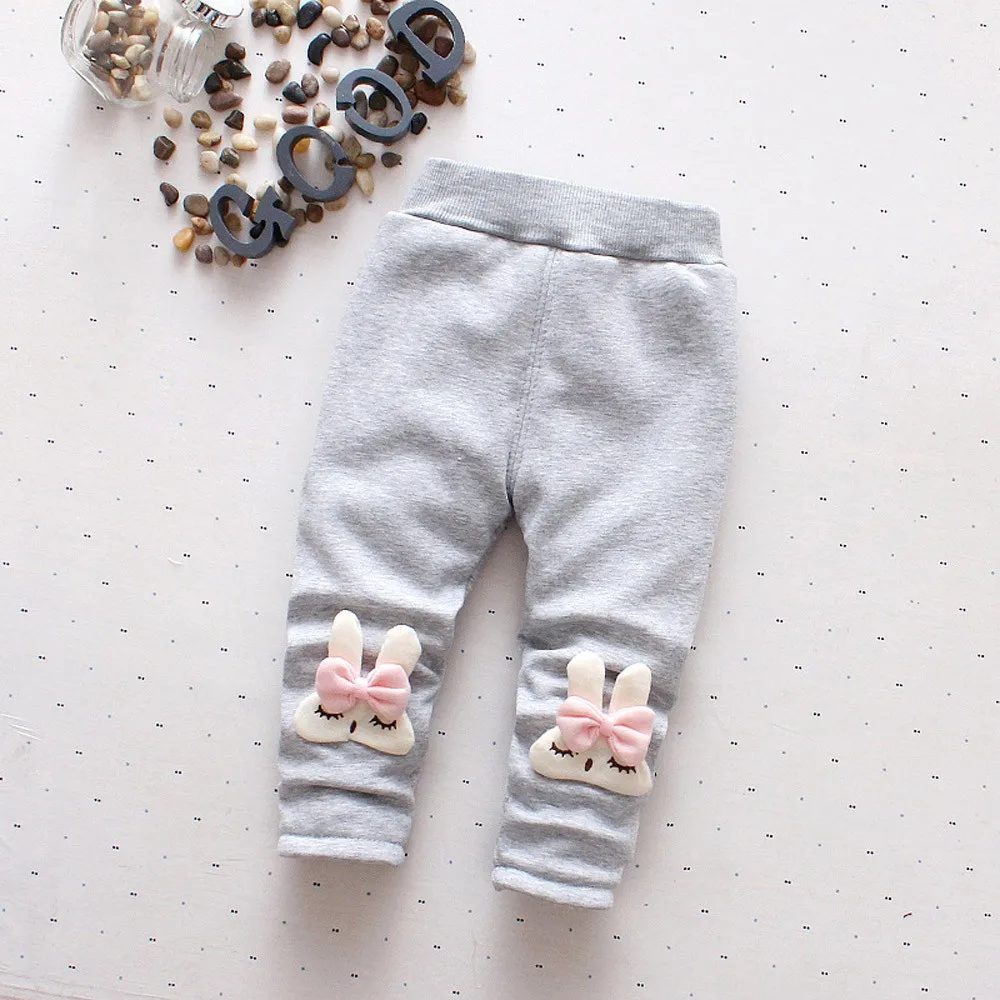 

MUQGEW Winter Toddler Kids Girls Clothes Cartoon Rabbit Velvet Leggings Trousers Pants Skinny Clothes bebek giyim