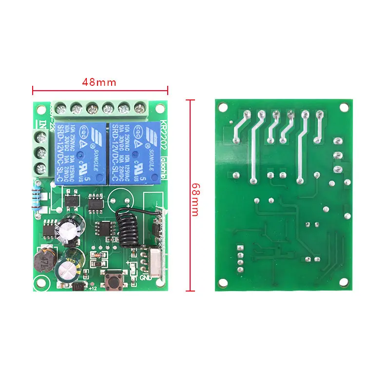 12V 2CH Wireless RF Remote Control Switch Transmitter Receiver for Car Truck RV