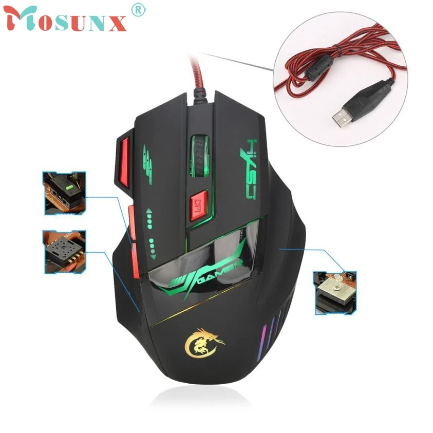 Мышь Raton 7 кнопок 5500DPI USB оптическая Проводная игровая мышь компьютерные мыши с