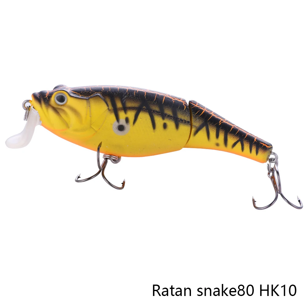 MAKEBASS Crankbait мульти-шарнирная 2 секции BassBaits 3in0. 44oz рыболовные приманки Swimbait HardBaits Искусственные воблеры рыболовные снасти - Цвет: Ratan snake80 HK10