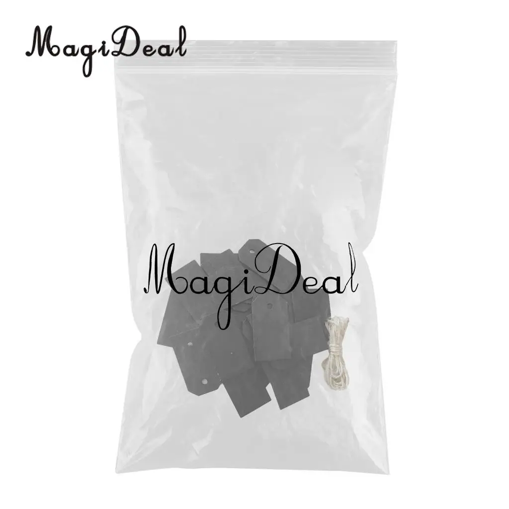 25x Blank Wood Blackboard Wooden Gift Tags Hanging Label Plaque Wedding Party Christmas Chalkboard Message Board 56x31mm