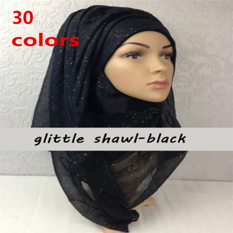

1PCS Hot sale plain Glitter Shimmer Hijabs Oversize Viscose Muslim Head hajab Scarf Solid Comfortable Shawl Wrap Hot Seller