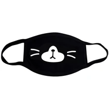 1 шт Черный Анти-пыль хлопок милый медведь аниме мультфильм рот маска Kpop зубы рот муфельные маски со ртом для лица женщины мужчины дропшиппинг