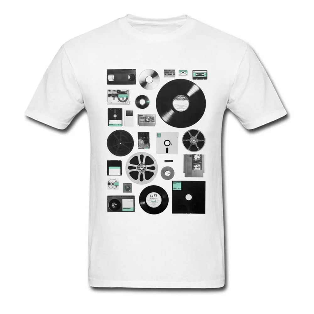 Классическая мужская футболка с данными Ele ts DJ Records, мужская белая одежда, джазовая Кассетная футболка, 3D топы, хлопковые футболки, старая музыка