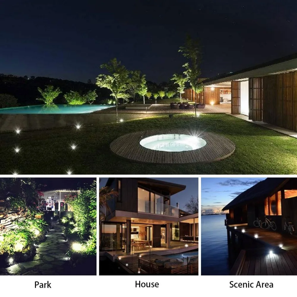 Caminho ao ar Led de Energia Luz à Terra Pacote Solar Caminho Luzes 8 Enterrado Lâmpada Livre Jardim Decking Lâmpadas Subterrâneas 12 10 Lâmpadas solares