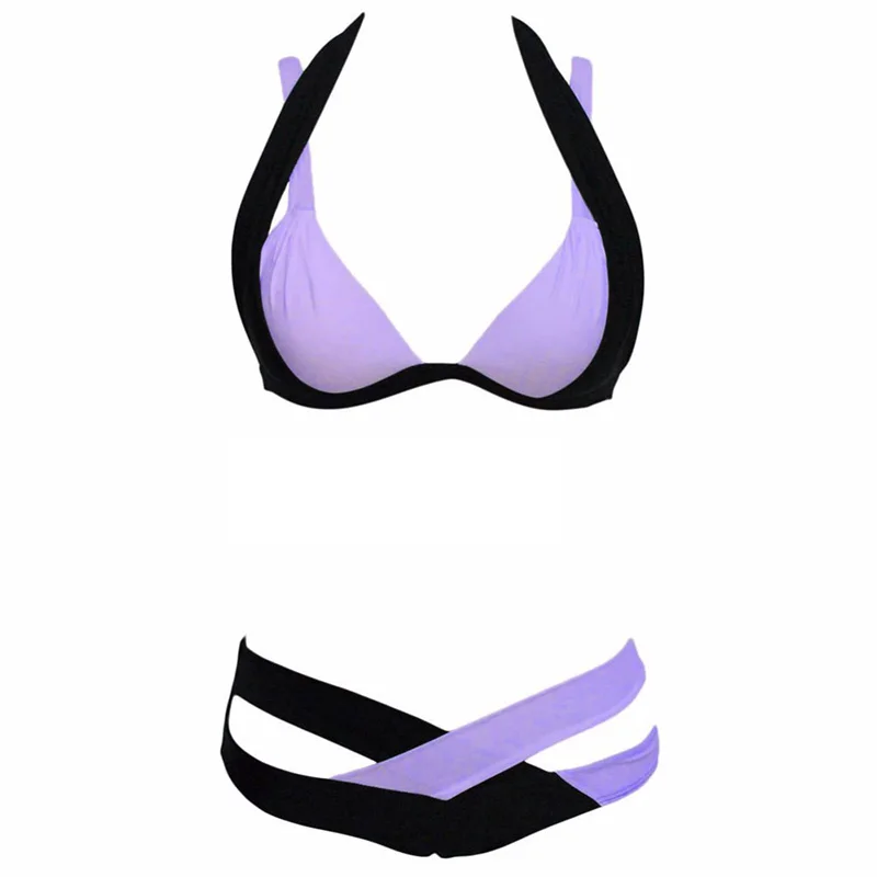 Женский купальник бикини с чашками пуш ап размеры до 3XL|patchwork set|patchwork womenpatchwork swimwear