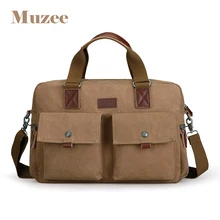 Muzee Большой Вместительный портфель сумка подходит для 15,6 дюймового ноутбука Сумка через плечо многофункциональная сумка через плечо Два цвета на выбор