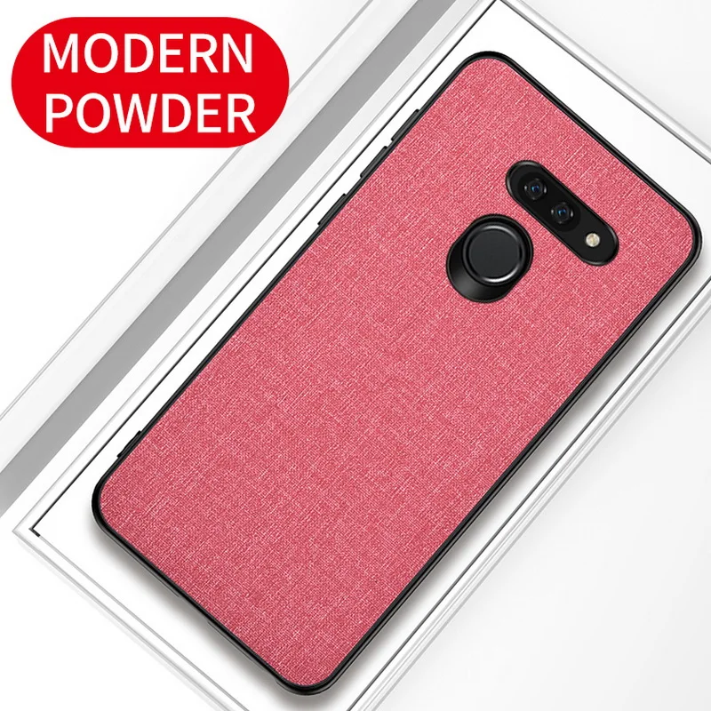 Тонкий тканевый чехол для LG Stylo 5 V40, роскошный кожаный чехол s, гибридный мягкий силиконовый чехол+ жесткий защитный чехол для телефона - Цвет: Pink