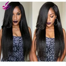 7A Yaki Straight U Part Wigs Virgin Brazilian U Part Human Hair Wigs Middle Or Side Part Virgin Hair Upart Wig For Black Women