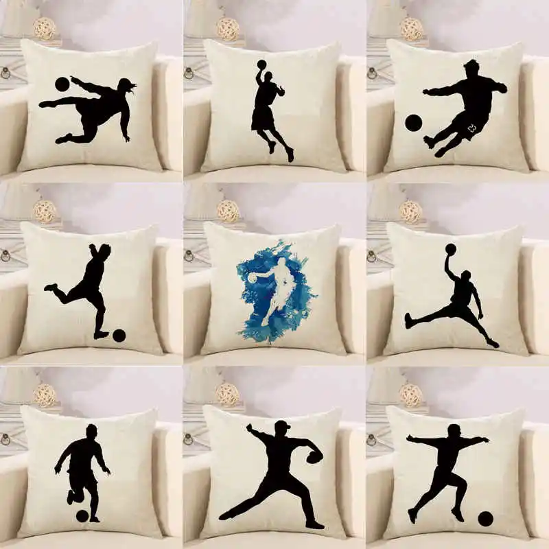 

Cartoon Pillowcase World Cup Brazil Football Linen Cushion Cover