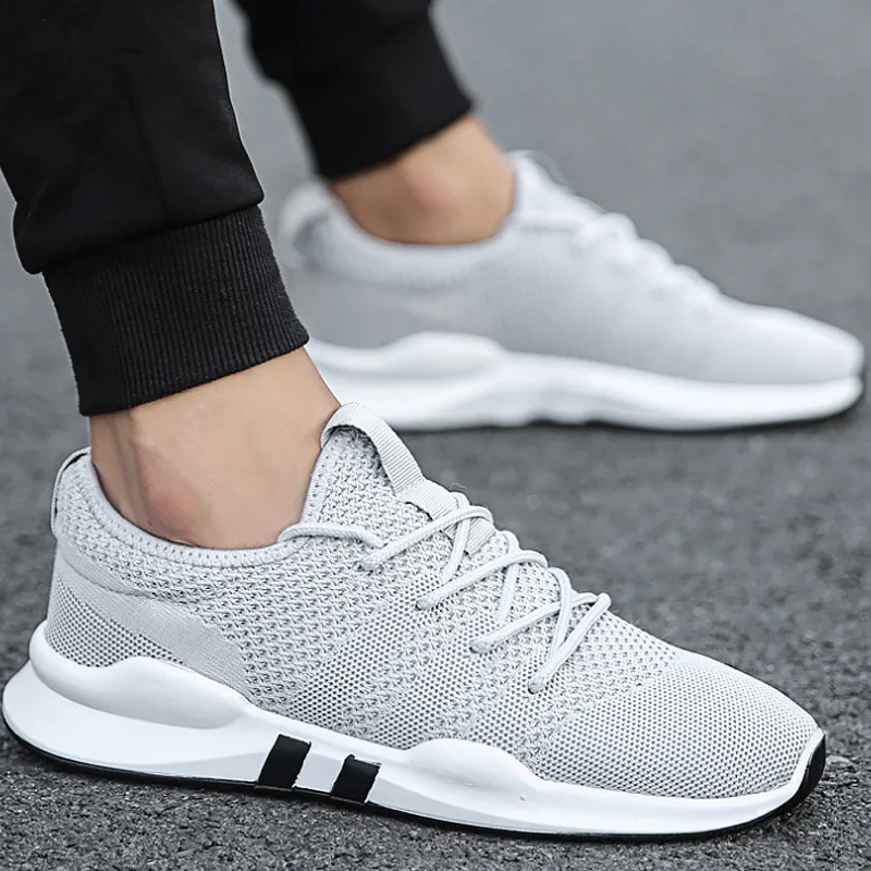 

Mens fashion sneakers wedge flyknit men casual shoes non-slip mesh breather comfortable 2019 new arrival spring