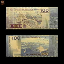 Billetes de banco de oro de 24 quilates, dinero de Copa del mundo de Rusia, 2018 rublos, 100