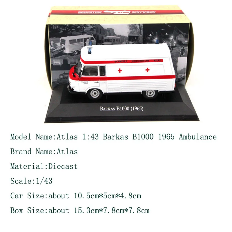 Atlas скорая помощь Barkas B1000 Бульдозер-погрузчик Eddie Stobart Rail Doosan Daewoo Diecast Модели серии игрушки коллекция автомобилей - Цвет: Ambulance B1000