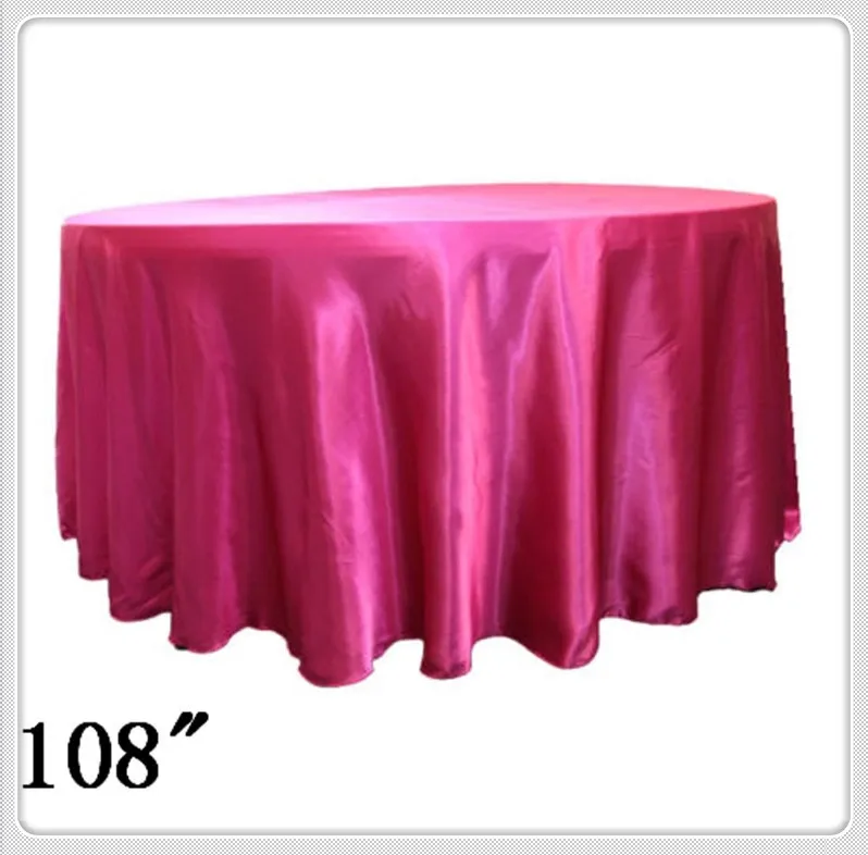 10pcs Free Shipping round wedding tablecloth 108'' Satin Cheap table