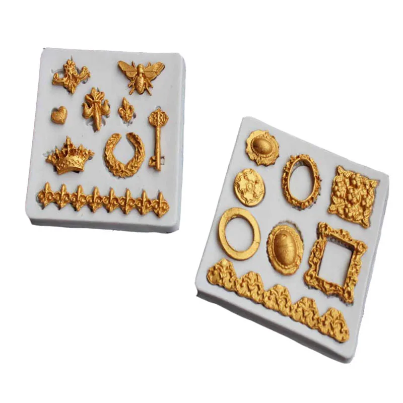 

Classic Multi-Style Crown Frame Key Silicone Molds Sugar Mold Molds Baking Tools
