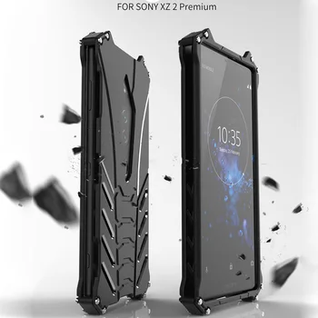 

For Sony XZ2 Premium Case R-JUST Luxury Space Aluminium Metal Cases For Sony Xperia XZ2 Premium 5.8" Mobile Phone Cover Coque