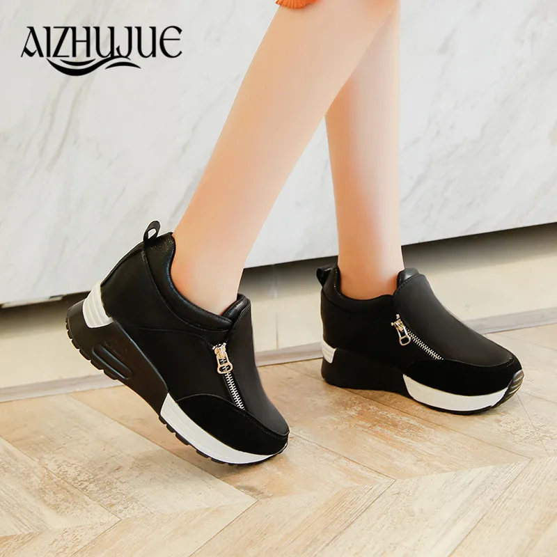 

Women Sneakers Fashion Women Height Increasing Breathable Lace-Up Wedges Sneakers Platform Shoes Canvas Woman Casual Shoes