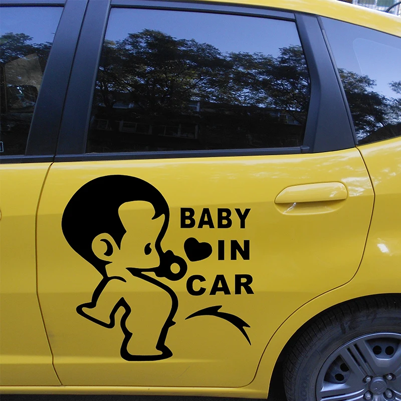 50cm x 50cm Lovely Funny Cute Child Boys Baby In Car On Board Car