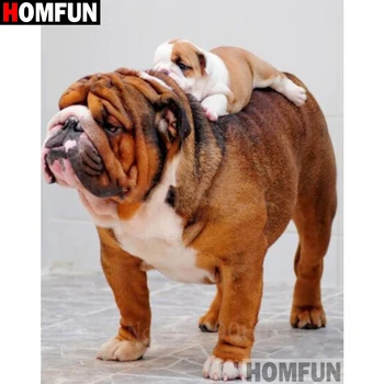 

HOMFUN Full Square/Round Drill 5D DIY Diamond Painting "Animal dog" Embroidery Cross Stitch 5D Home Decor Gift A17767