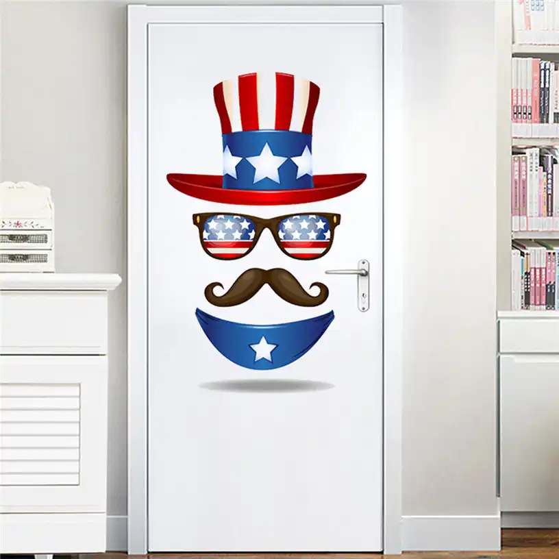 Decoracion Del Dia De La Independencia Sombrero Barba Vinilo Diy